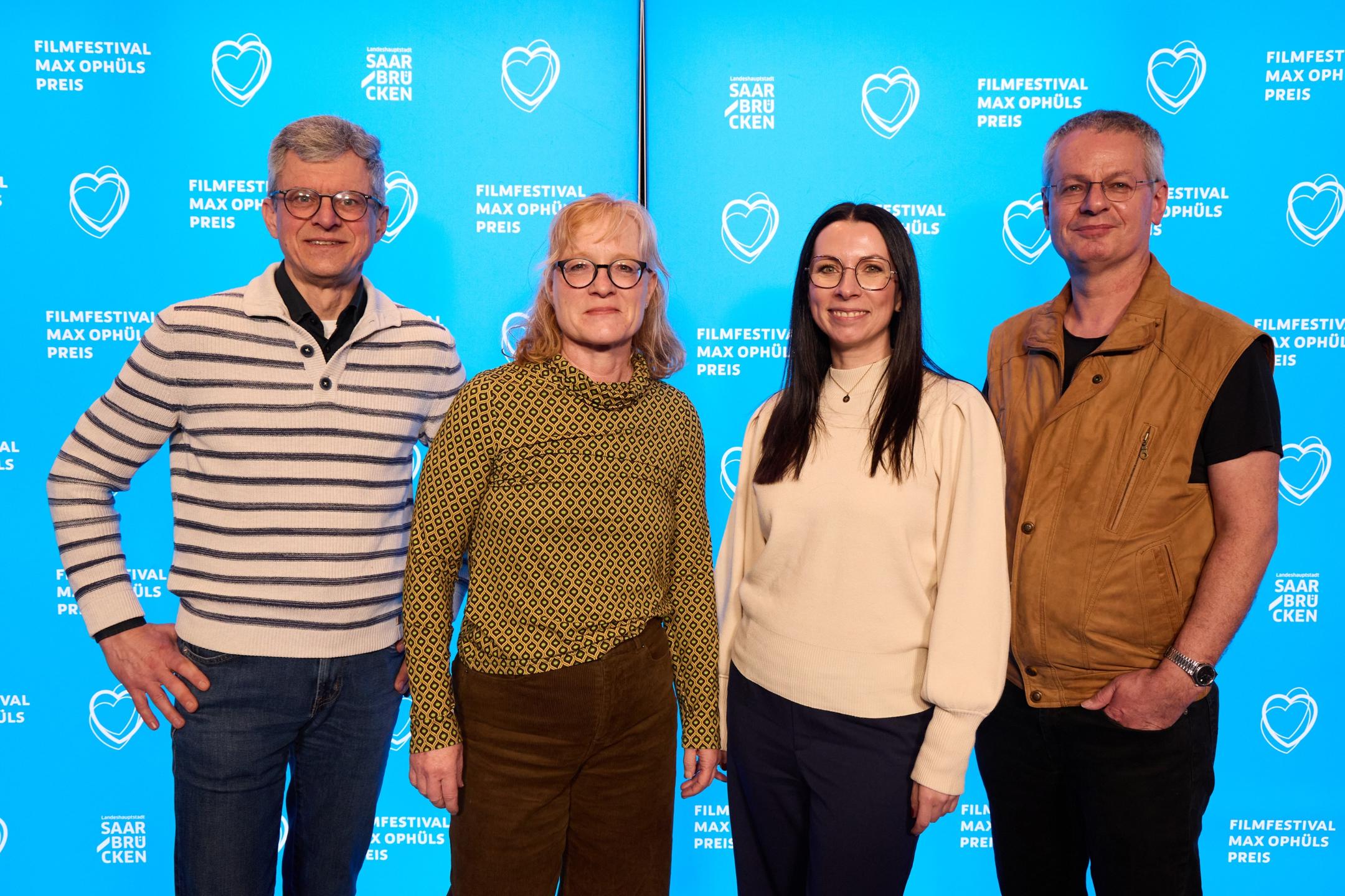 Die Ökumenische Jury beim Max-Ophüls-Filmfestival 2026 (v.l.): Alfred Jokesch, Marion Latz, Anke Jung, Oliver Gross